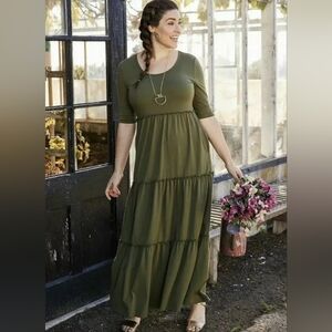 knee length dresses for ladies Red, White, & Blueberry Adventures Maxi Dress – Matilda Jane Clothing main image 1